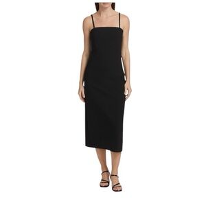 rag & bone Jasmine Cotton-Blend Midi-Dress- Black- Size 2